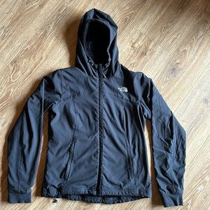 Northface womens Med black waterproof fleece-lined hooded jacket North Face